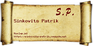 Sinkovits Patrik névjegykártya